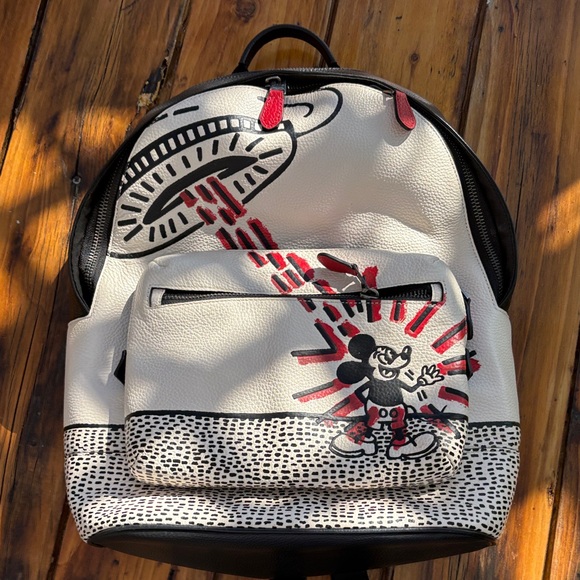 Disney Black and White Backpack with Mickey Mouse Design